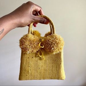 Cute Yellow Straw Purse
